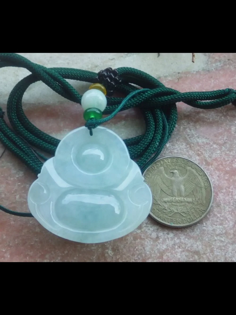 Certificate Jadeite Jade Light Green Pendant luck Laughing Buddha god